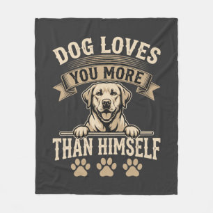 Hund liebt dich mehr als sich selbst Vintage Fleecedecke