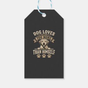 Hund liebt dich mehr als sich selbst Vintage Geschenkanhänger
