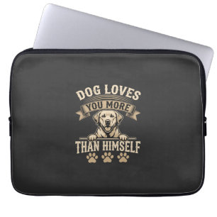 Hund liebt dich mehr als sich selbst Vintage Laptopschutzhülle