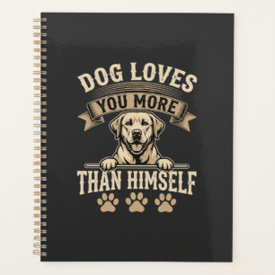Hund liebt dich mehr als sich selbst Vintage Planer