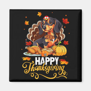 Hund liebt Niedliche Dackel Türkei Happy Thanksgiv Magnet