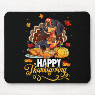 Hund liebt Niedliche Dackel Türkei Happy Thanksgiv Mousepad