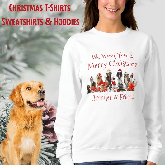 Hund liebt Weihnachts-Shirt, Name hinzufügen T-Shirt