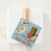 Hund liefert Weihnachtsgeschenke Geschenkanhänger (Beispiel)