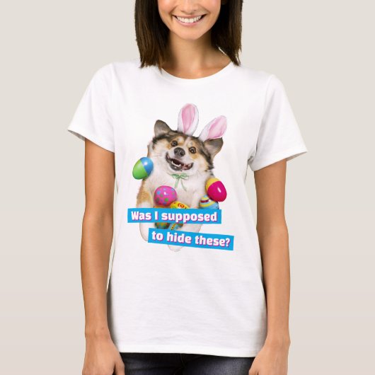 Hund liegt auf Ostereiern T-Shirt (Vorderseite)