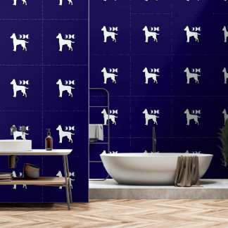 Hund Logo Dk Blau Weiß Haustier Tapete