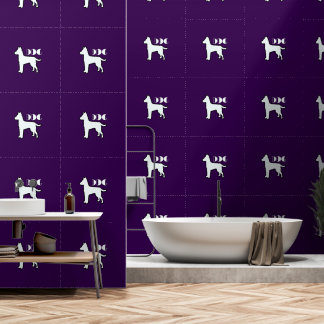 Hund Logo Lila Weiß Haustier Tapete