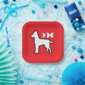 Hund Logo Rot Pappteller (Party)