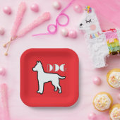 Hund Logo Rot Pappteller (Party)