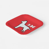 Hund Logo Rot Pappteller (Gewinkelt)