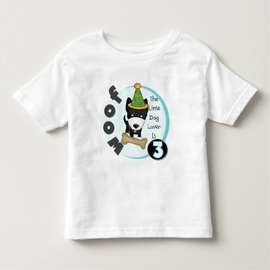 Hund Lover 3. Geburtstag T - Shirt und Geschenke (Vorderseite)