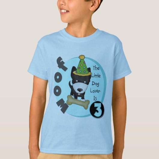 Hund Lover 3. Geburtstag T - Shirt und Geschenke (Vorderseite)