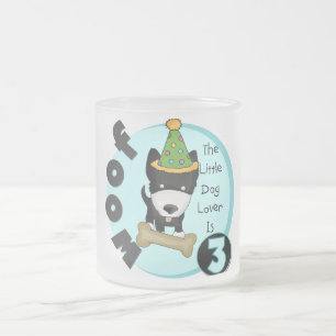 Hund Lover 3. Geburtstag T - Shirt und Geschenke Mattglastasse