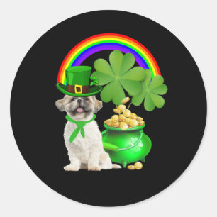Hund Lover Beautiful Shih Tzu and Rainbow Runder Aufkleber