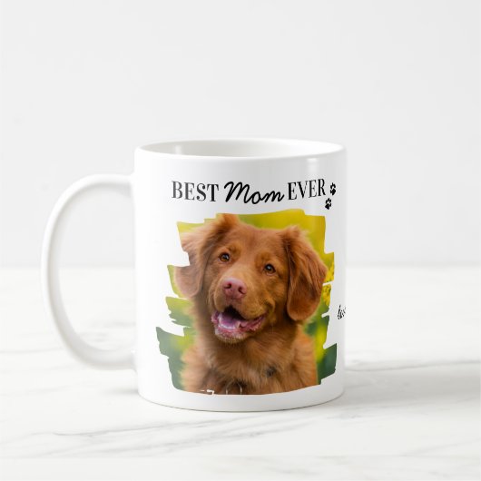 Hund Lover Beste Mama je Personalisiert 2 Haustier Kaffeetasse (Links)