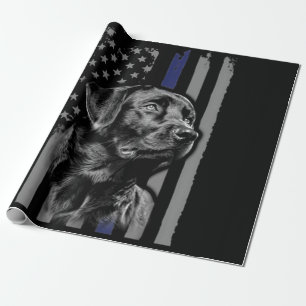 Hund Lover   Black Labrador American Flag Thin Lin Geschenkpapier