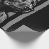 Hund Lover | Black Labrador American Flag Thin Lin Geschenkpapier (Ecke)