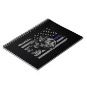 Hund Lover | Black Labrador American Flag Thin Lin Notizblock (Linke Seite)