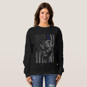 Hund Lover | Black Labrador American Flag Thin Lin Sweatshirt (Vorne ganz)
