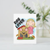 Hund Lover Blond Girl T - Shirt und Geschenke Postkarte (Stehend Vorderseite)