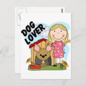 Hund Lover Blond Girl T - Shirt und Geschenke Postkarte (Vorne/Hinten)