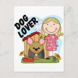 Hund Lover Blond Girl T - Shirt und Geschenke Postkarte