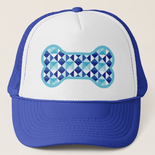 Hund Lover - Blue Crystal Bone Truckerkappe (Vorderseite)
