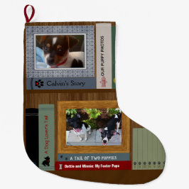 Hund Lover Bücher auf einem Regal Großer Weihnachtsstrumpf