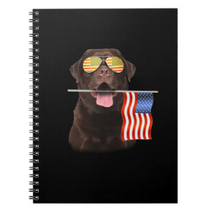 Hund Lover Chocolate Labrador, USA - Flagge Notizblock