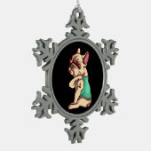 Hund Lover | Coole französische Bulldog I Liebe Ma Schneeflocken Zinn-Ornament (Links)