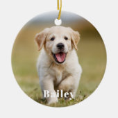 Hund Lover Custom Modernes einfaches Foto Keramikornament (Vorne)