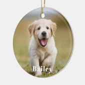 Hund Lover Custom Modernes einfaches Foto Keramikornament (Links)