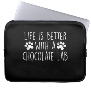 Hund Lover Das Leben ist besser mit Schokoladenc Laptopschutzhülle