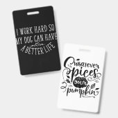 Hund Lover Design I Arbeit hart Ausweis (Front & Back)