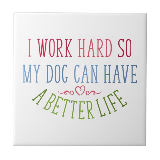 Hund Lover Design I Arbeit hart Fliese (Vorderseite)