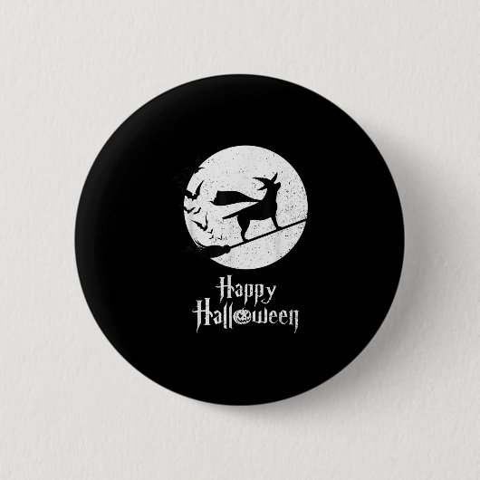 Hund Lover | Frohe Halloween-Labrador Hexenmeister Button (Vorderseite)