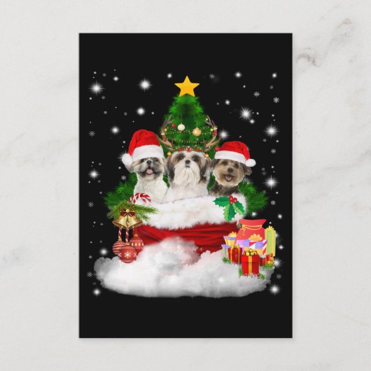 Hund Lover | Frohe Weihnachten Schöne Shih Tzu Begleitkarte (Vorderseite)