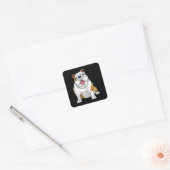 Hund Lover | Funny English Bulldog Welppy Gift Quadratischer Aufkleber (Umschlag)