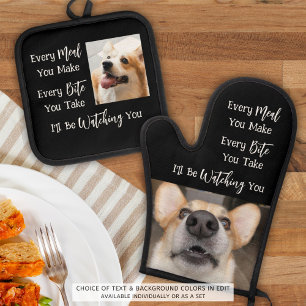 Hund Lover Funny Hund Sprichwort 2 Fotos Ofenhandschuh & Topflappen-Set