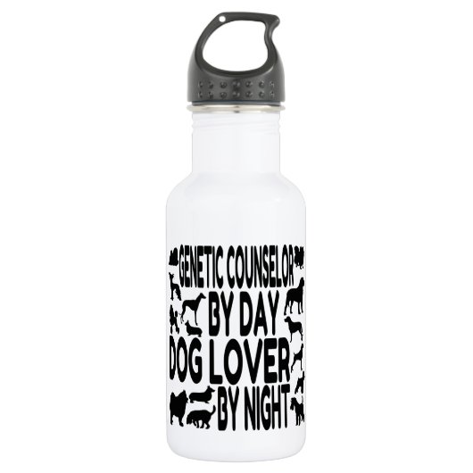Hund Lover Genetic Counselor Edelstahlflasche (Vorderseite)
