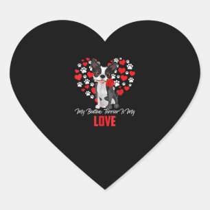 Hund-Lover-Geschenk für Frauen, meine Boston-Terri Herz-Aufkleber