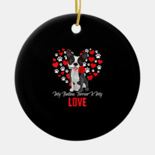 Hund-Lover-Geschenk für Frauen, meine Boston-Terri Keramik Ornament
