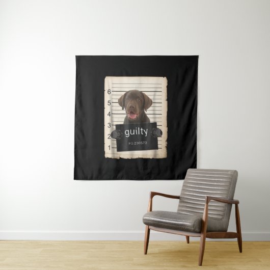 Hund Lover | Guilty Chocolate Labrador Bad Dog Wandteppich (Beispiel)
