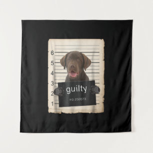 Hund Lover Guilty Chocolate Labrador Bad Dog Wandteppich