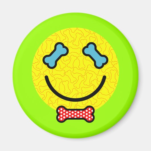 Hund Lover - Happy Face Magnet (Vorne)