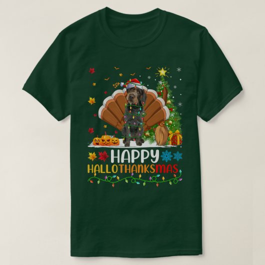 Hund Lover Happy German Drahthaar Pointer Dog Hell T-Shirt (Design vorne)