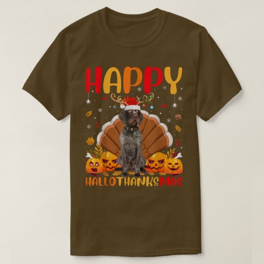 Hund Lover Happy German Drahthaar Pointer Dog Hell T-Shirt (Design vorne)