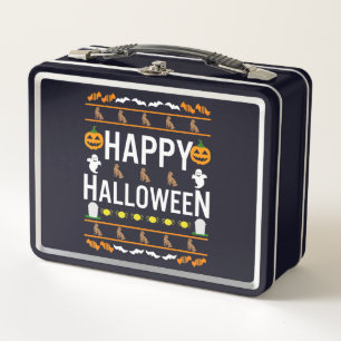 Hund Lover Happy Halloween Chocolate Labrador Metall Brotdose