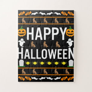 Hund Lover   Happy Halloween Chocolate Labrador Puzzle
