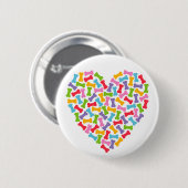Hund Lover Herz Button (Vorne & Hinten)